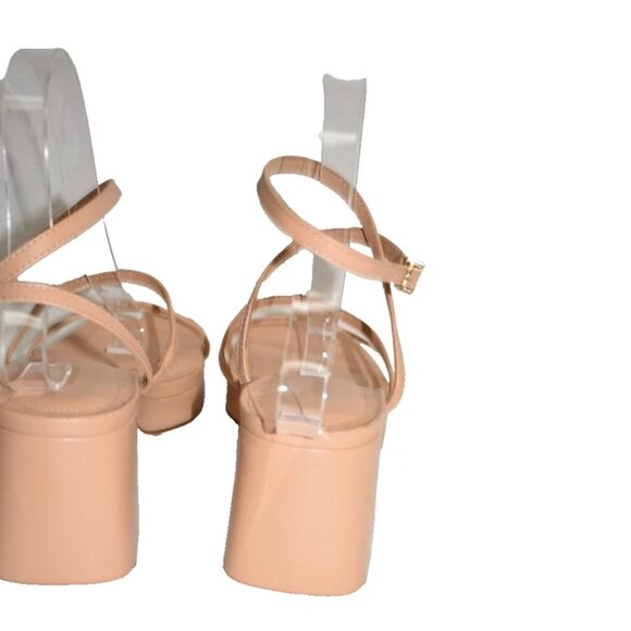 Beige Suede Mid Heel Flatform Sandal Gio – Larroude New! Larroude Gio Platform Block-Heel Sandals Size 7.5 Nude Tan DD487